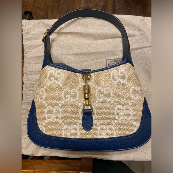 Gucci Handbags - GUCCI Jackie 1961 Small Raffia Shoulder Bag